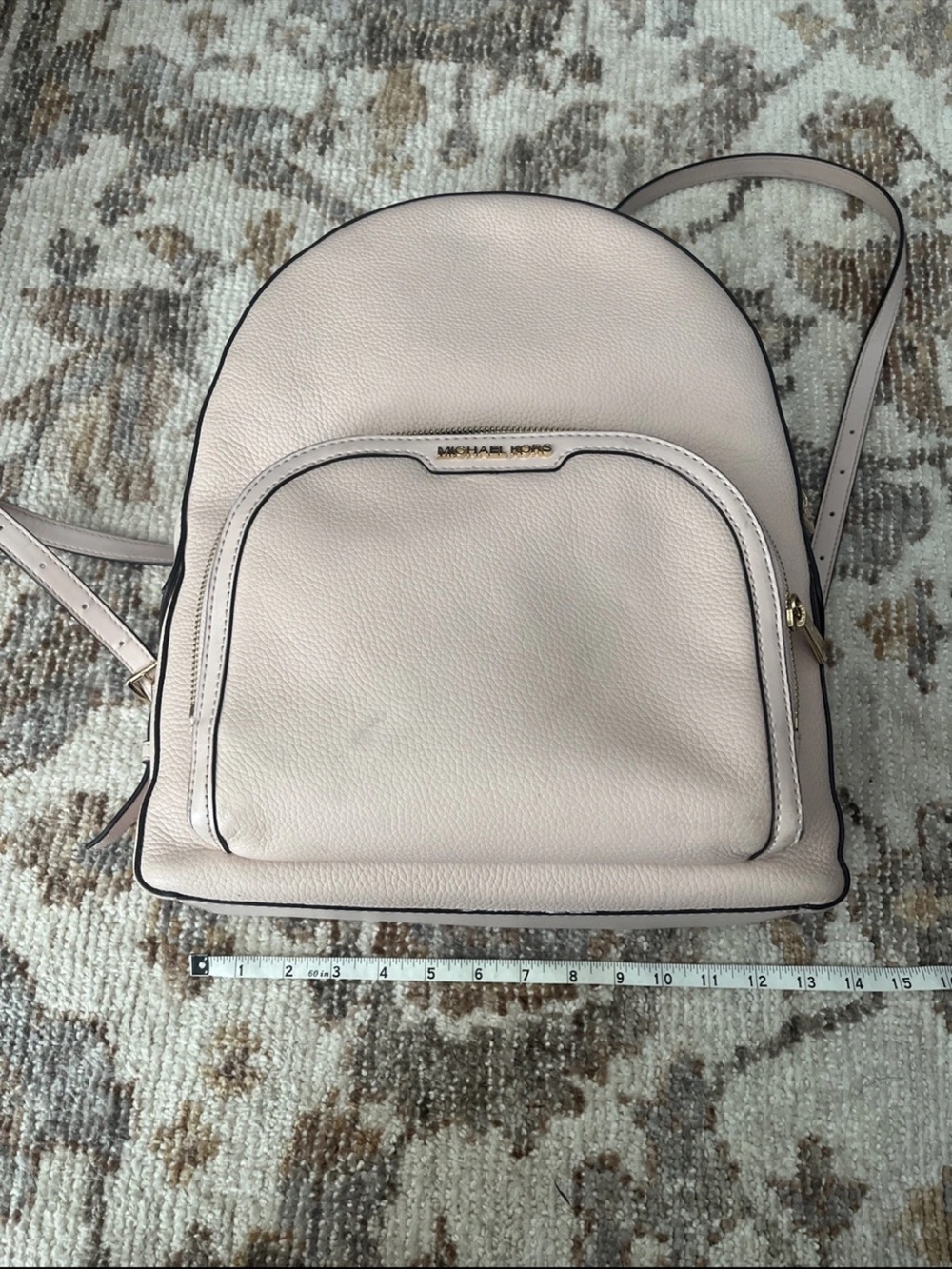 Michael Kors Blush Pink Pebbled Leather Backpack(large)